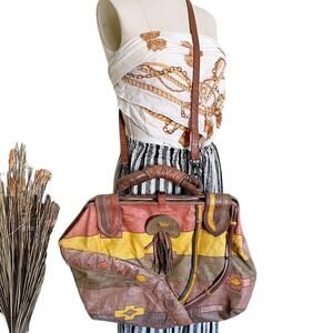 Vintage Leather Crossbody Briefcase